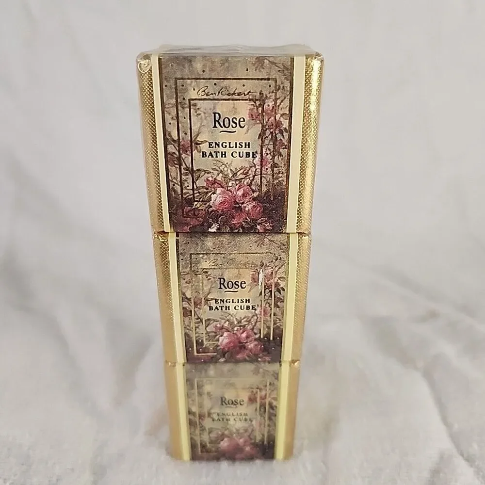 Ben Rickert English Bath Cubes Set of 3 New Old Stock Sealed Rose